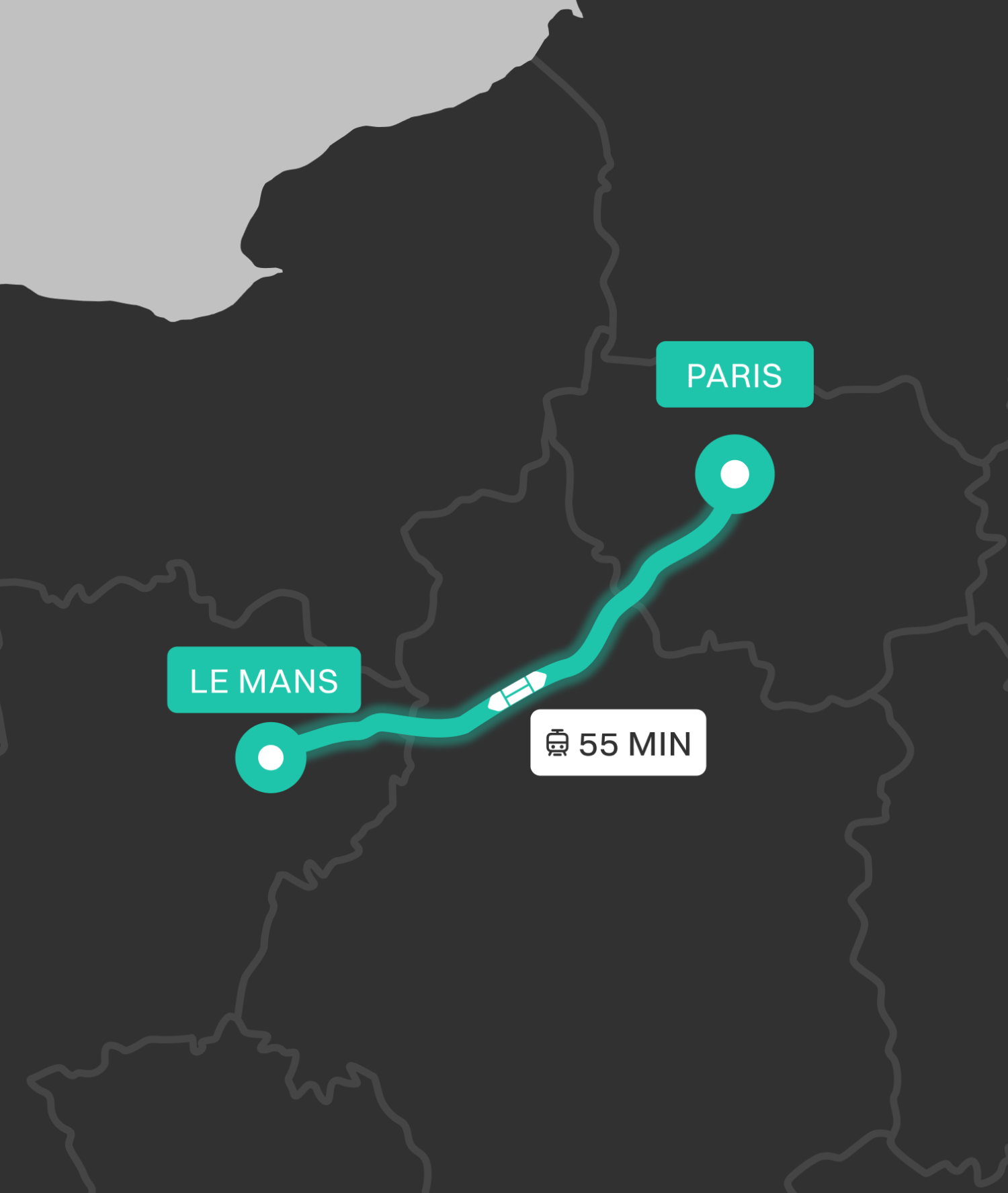 Distance Paris Le Mans : 55 minutes en TGV - Cénovia Cités