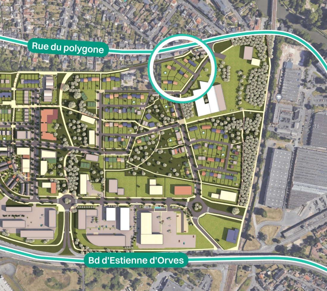 Plan des terrains ZAC de la Cartoucherie - Cénovia Cités